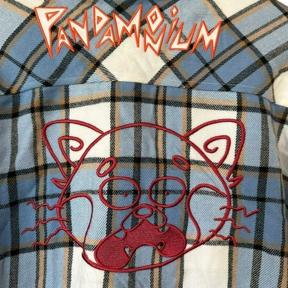 Disney Pandamonium Flannel Snap Up Shirt Jacket Womens L - Picture 3 of 5